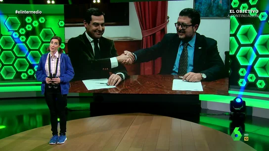 El irónico análisis de Cristina Gallego sobre Juanma Moreno, "el presidente más verde de España": "Tanto que pactó Vox" El irónico análisis de Cristina Gallego sobre Juanma Moreno, "el presidente más verde de España": "Tanto que pactó Vox"
