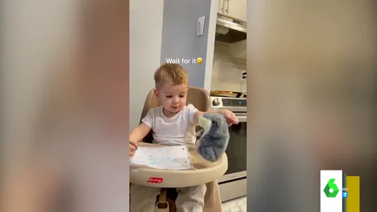 El terrible susto que se lleva un bebé cuando un ratón de peluche comienza a moverse El terrible susto que se lleva un bebé cuando un ratón de peluche comienza a moverse