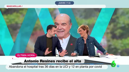 Iñaki López y Cristina Pardo quieren ver a Antonio Resines tras su alta hospitalaria aunque sea después de que el actor "vaya a Pablo Motos" Iñaki López y Cristina Pardo quieren ver a Antonio Resines tras su alta hospitalaria aunque sea después de que el actor "vaya a Pablo Motos"