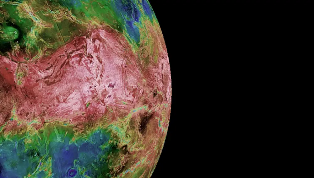 Superficie de Venus en infrarrojo de la Misión Magallanes