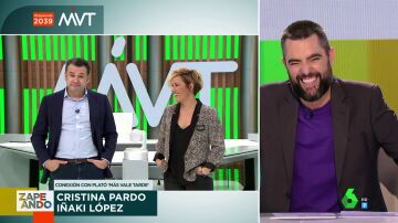 Iñaki López y Cristina Pardo confiesan sus comentarios sobre los zapeadores fuera del directo: "¿Quién ha maquillado a ese pobre?"