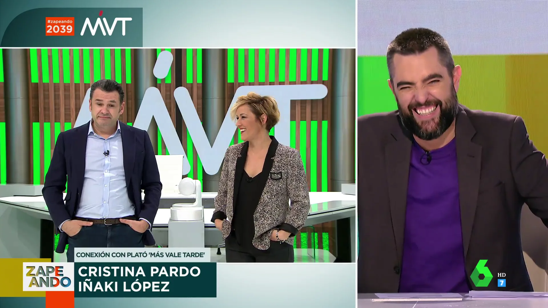 Iñaki López y Cristina Pardo confiesan sus comentarios sobre los zapeadores fuera del directo: "¿Quién ha maquillado a ese pobre?"