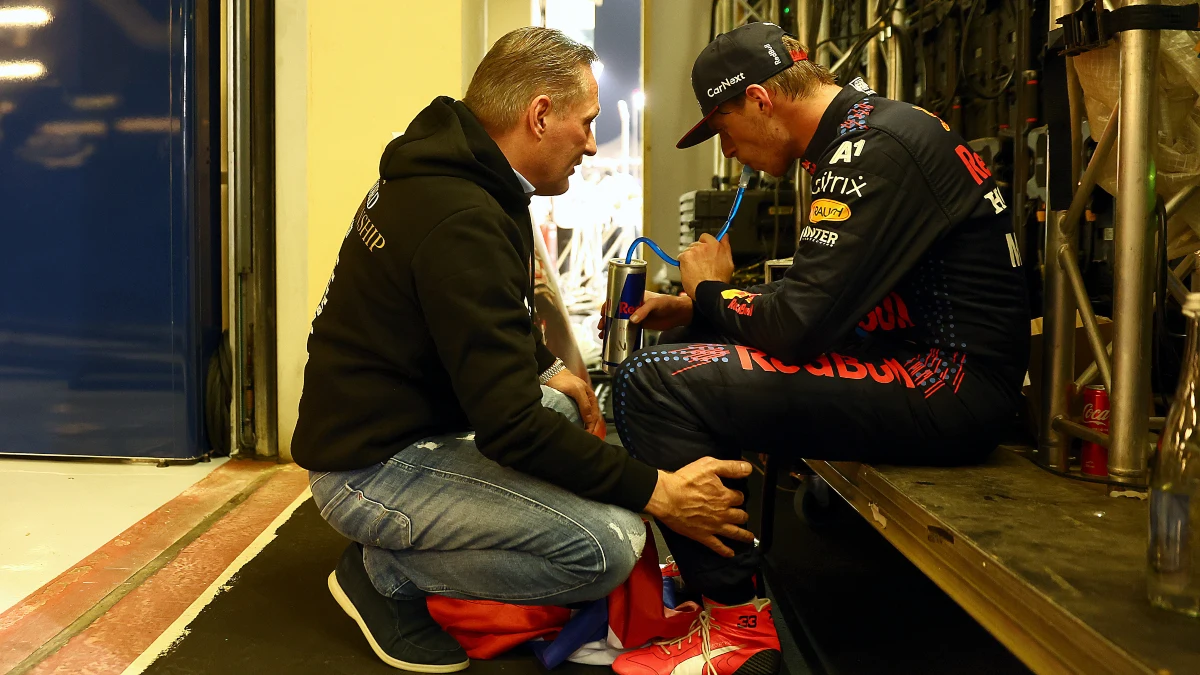 Max Verstappen, junto a su padre Jos