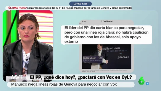 Pilar Gómez, tras las elecciones en Castilla y León: "Mañueco en privado reconoce que Vox no puede estar en un gobierno" Pilar Gómez, tras las elecciones en Castilla y León: "Mañueco en privado reconoce que Vox no puede estar en un gobierno"