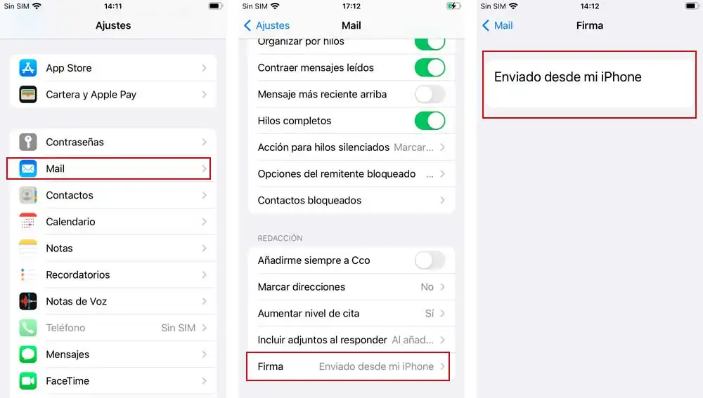 Cambia la firma del correo en tu iPhone