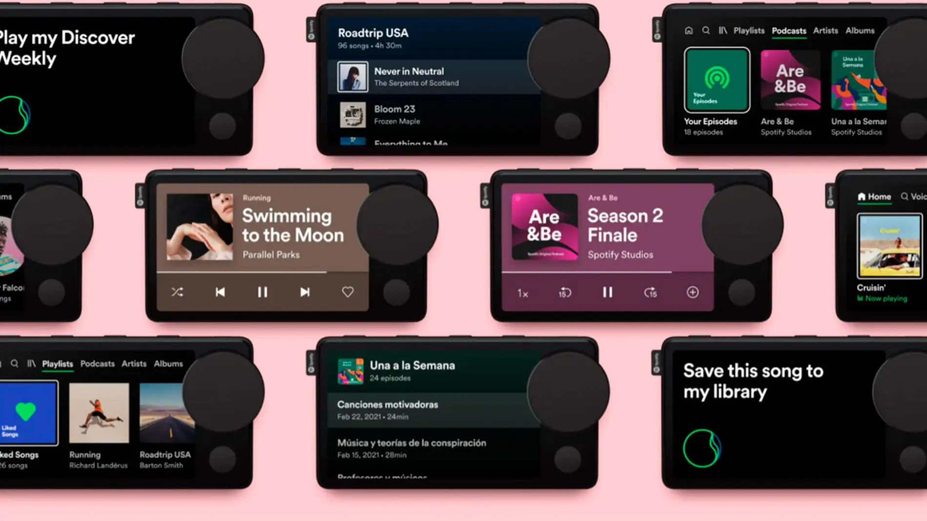 Reproductor de música de Spotify logo en un dispositivo tablet