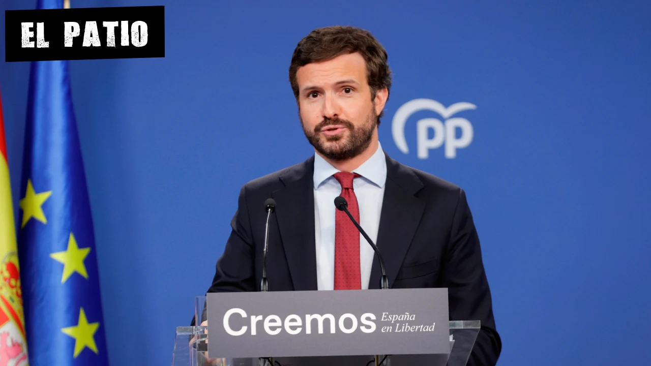 Pablo Casado, durante una comparecencia