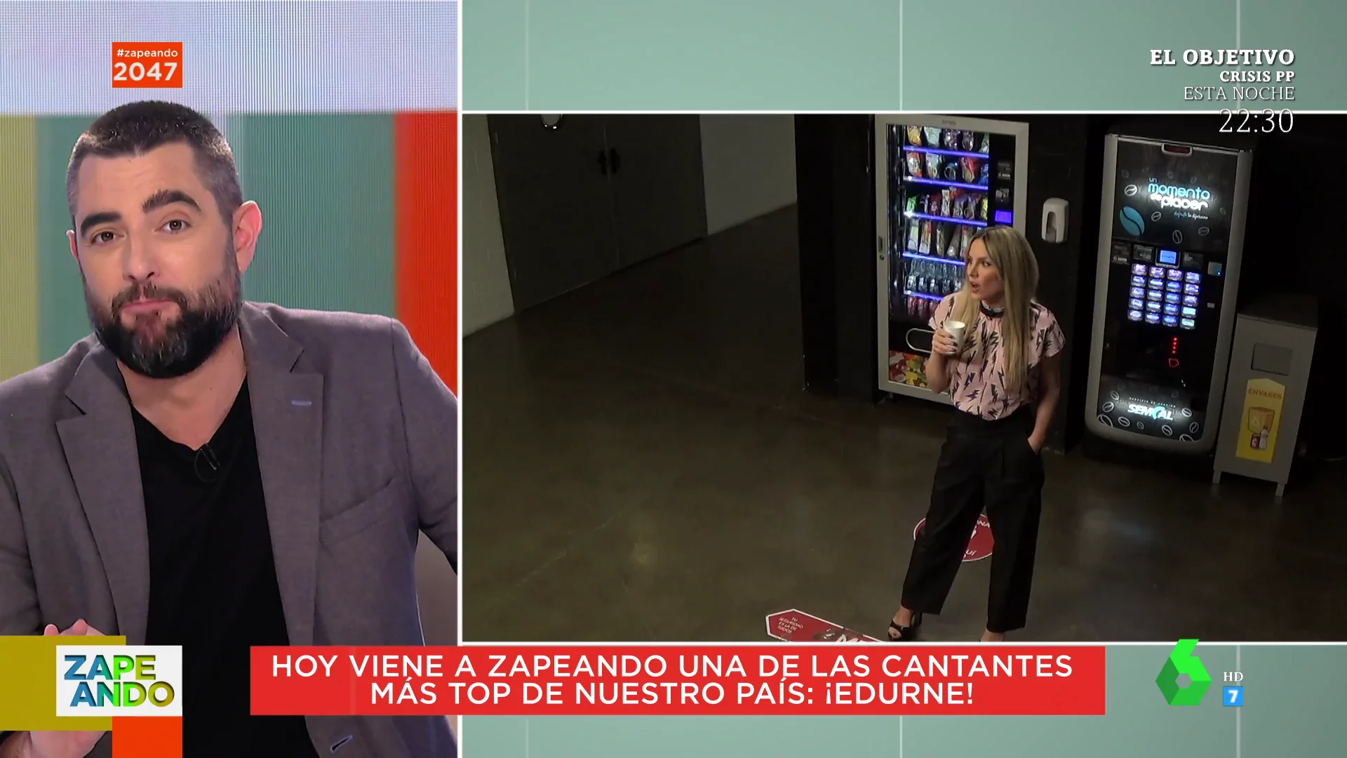 "¿Me lo decís ahora?": la cómica reacción de Edurne cuando Dani Mateo le advierte de no tomar el café de Zapeando 