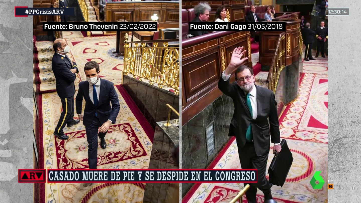 Pablo Casado y Mariano Rajoy: las despedidas de dos hombres fuertes del PP en menos de cuatro años Pablo Casado y Mariano Rajoy: las despedidas de dos hombres fuertes del PP en menos de cuatro años