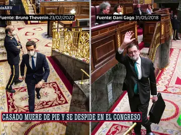 Pablo Casado y Mariano Rajoy: las despedidas de dos hombres fuertes del PP en menos de cuatro años