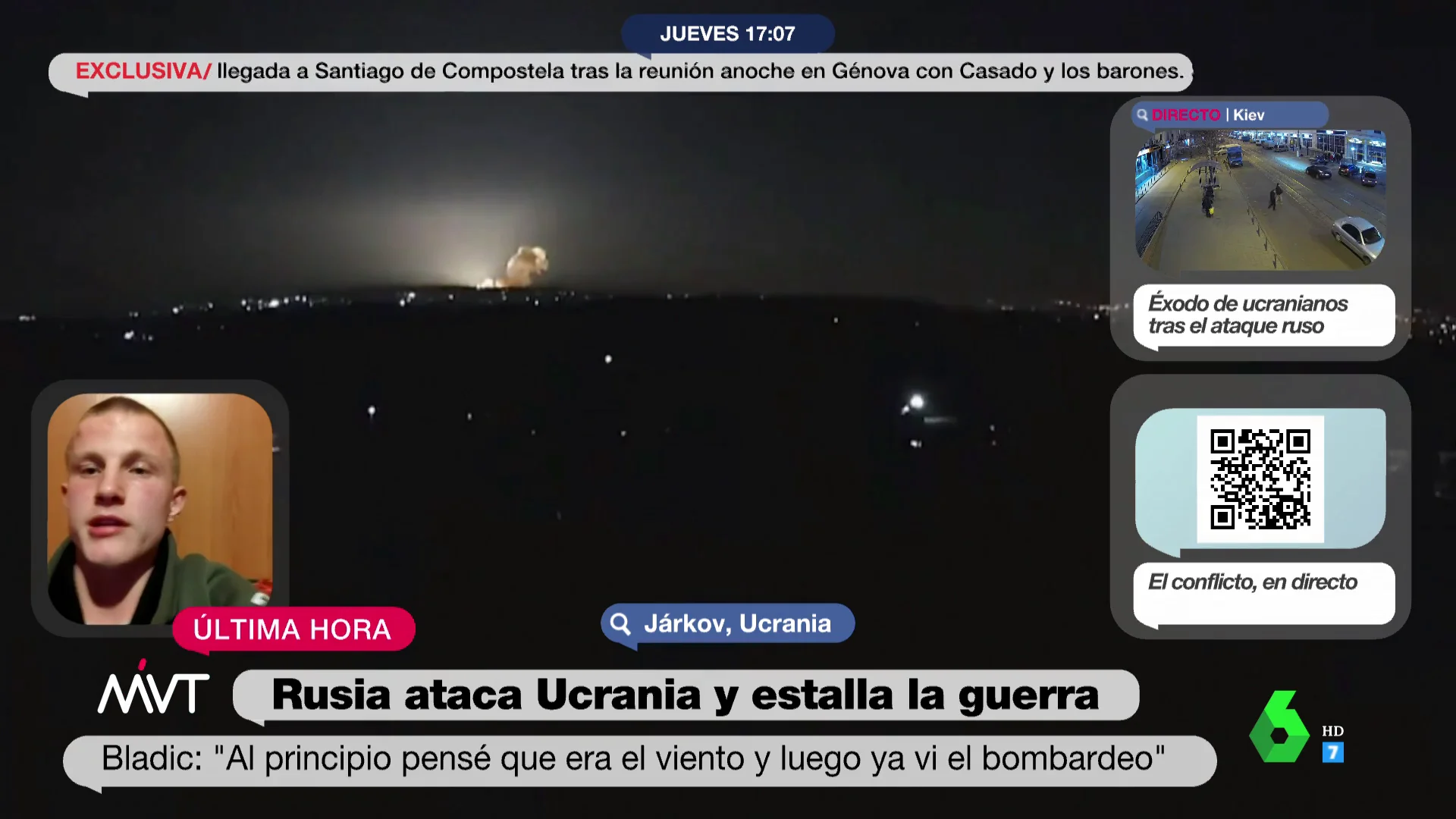 El impactante testimonio de Bladic sobre cómo Rusia ha bombardeado su pueblo: "Salí a la calle y vi el humo, la luz y la explosión completa"mo, la luz y la explosión completa"