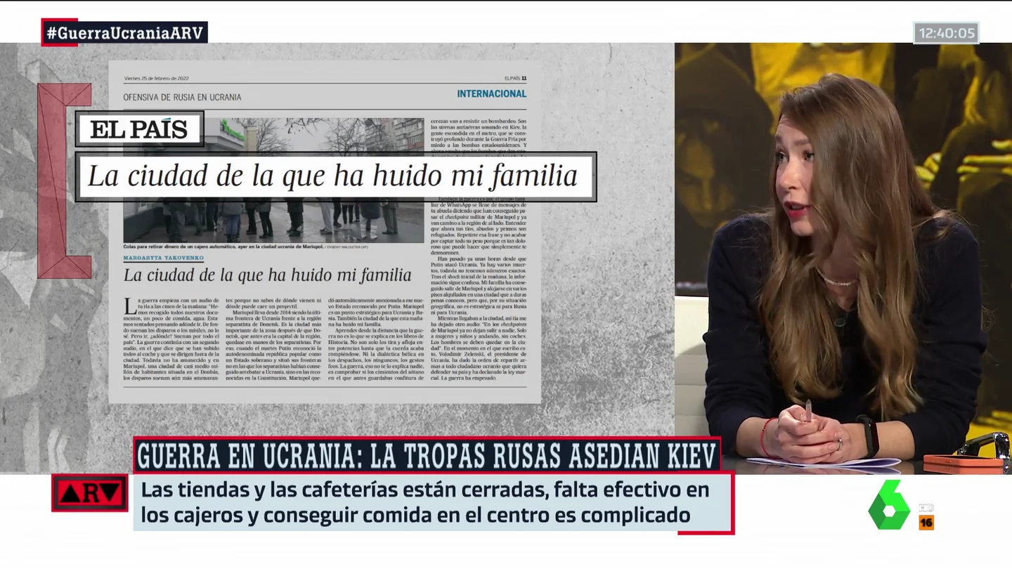 Margaryta Yakovenko, periodista de origen ucraniano: "Mi familia ha conseguido huir a un Airbnb de refugiados" Margaryta Yakovenko, periodista de origen ucraniano: "Mi familia ha conseguido huir a un Airbnb de refugiados"