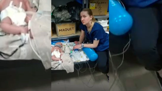 Duras imágenes de bebés de la UCI neonatal de Dnipro trasladados a un sótano Duras imágenes de bebés de la UCI neonatal de Dnipro trasladados a un sótano