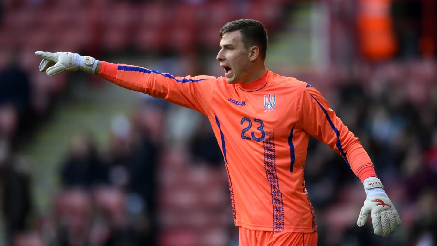 Lunin, en un partido Lunin, en un partido