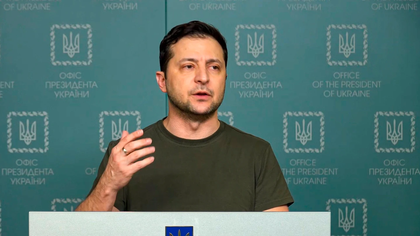 Volodimir Zelenski, durante una comparecencia Volodimir Zelenski, durante una comparecencia