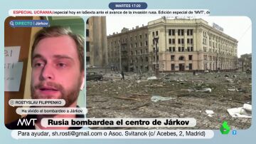 Un joven ucraniano muestra la devastación del asedio ruso sobre Járkov