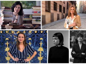 Irene Vallejo, María Dueñas, Irena Solà, Andrea Abreu y Virginia Feito