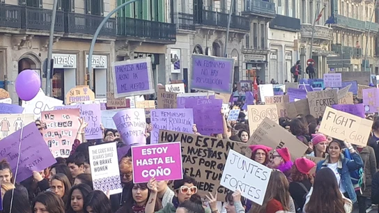 Manifestación de estudiantes por el Día de la Mujer en Barcelona Manifestación de estudiantes por el Día de la Mujer en Barcelona