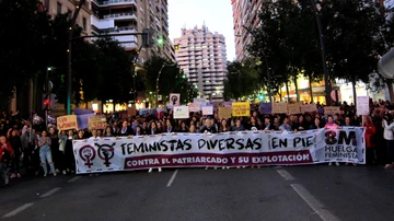 Manifestación por el 8M en Murcia en 2019. 