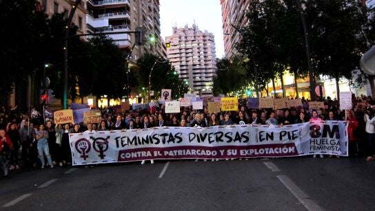 Manifestación por el 8M en Murcia en 2019. 