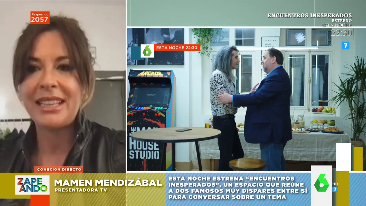 "Junqueras y Vaquerizo se han besado por encima de sus posibilidades": Mamen Mendizabal cuenta los 'secretos' de 'Encuentros inesperados' "Junqueras y Vaquerizo se han besado por encima de sus posibilidades": Mamen Mendizabal cuenta los 'secretos' de 'Encuentros inesperados'