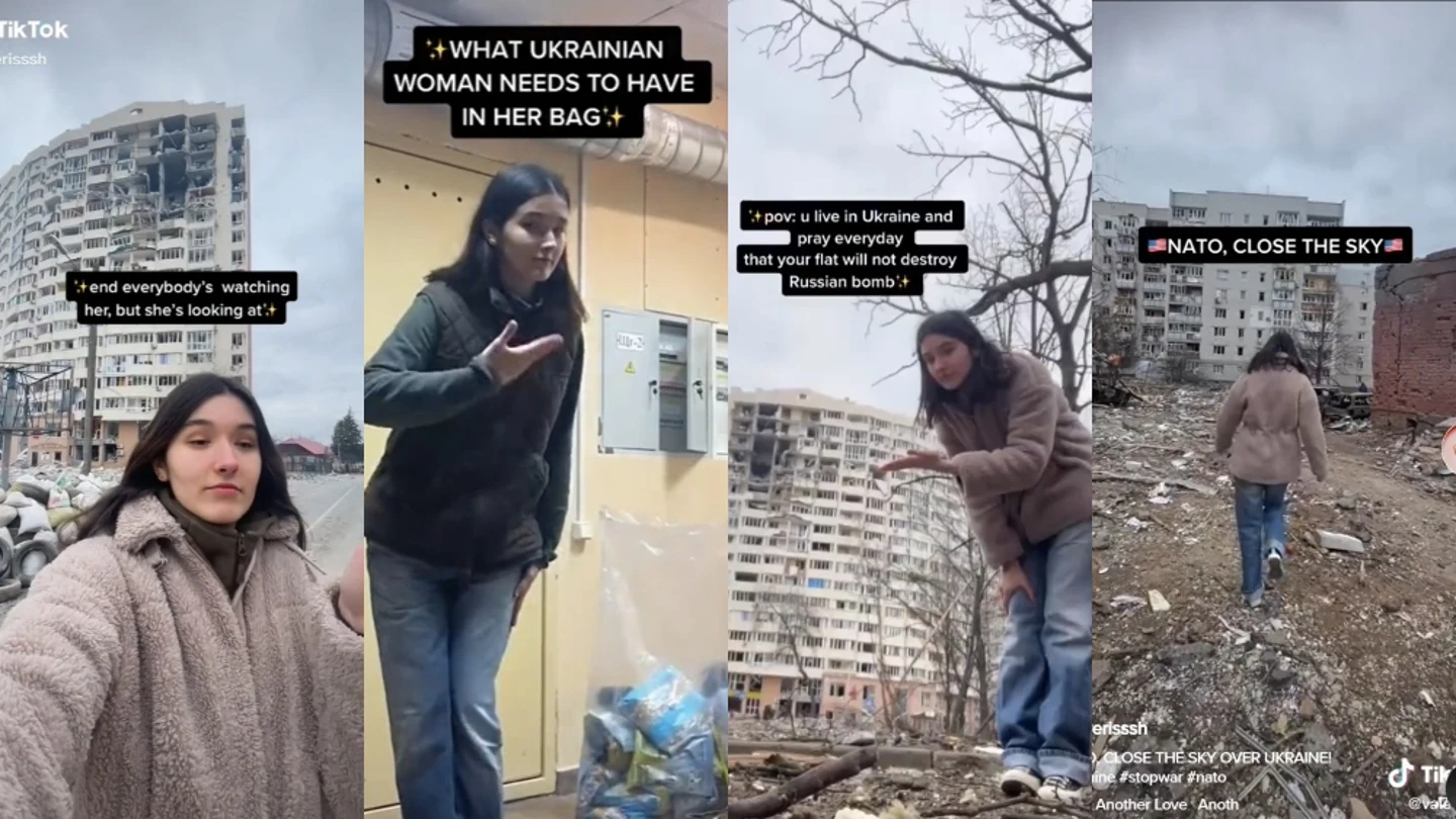 Una influencer ucraniana enseña la guerra Una influencer ucraniana enseña la guerra