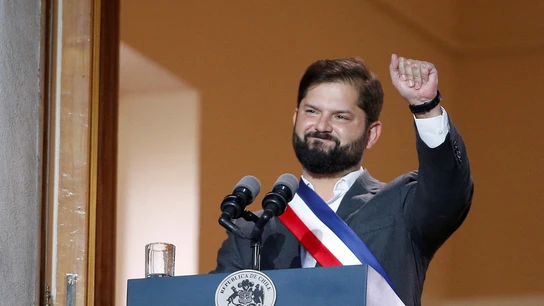 Gabriel Boric, durante su discurso de investidura como presidente de Chile Gabriel Boric, durante su discurso de investidura como presidente de Chile