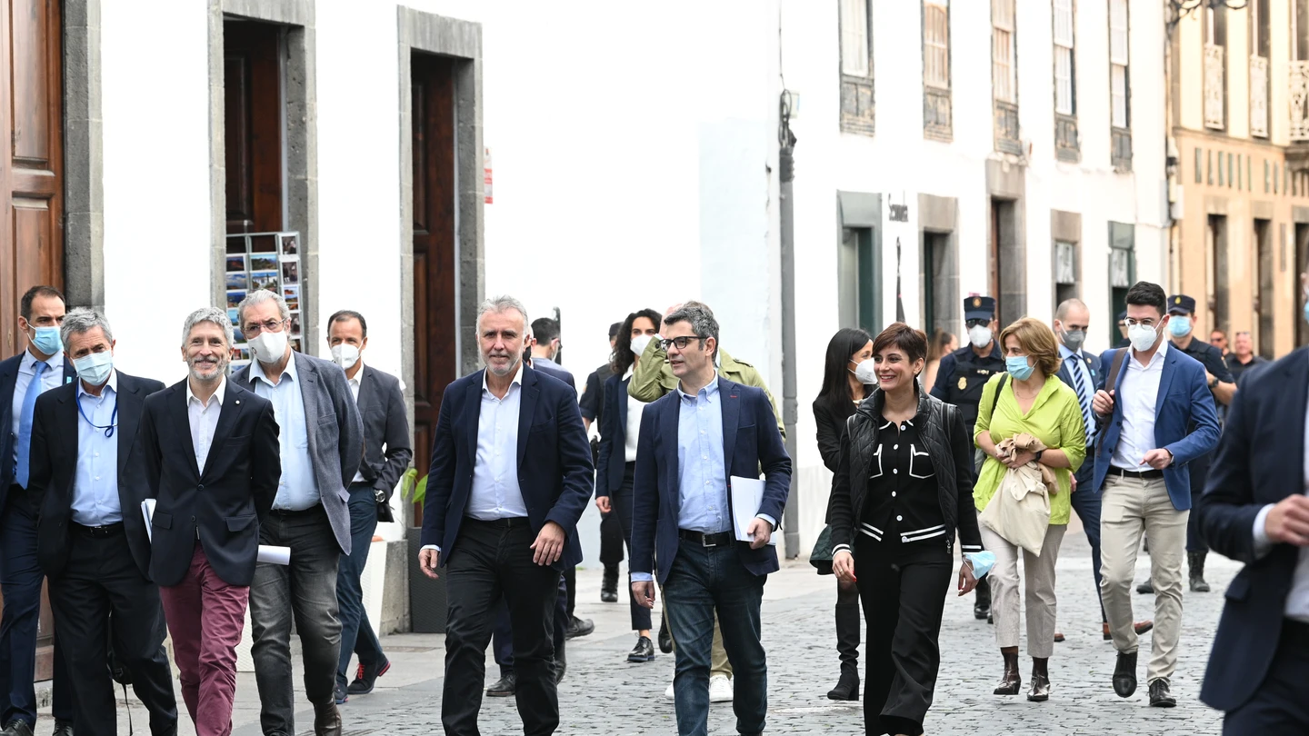 Los ministros Marlaska, Bolaños y Rodríguez, en La Palma Los ministros Marlaska, Bolaños y Rodríguez, en La Palma