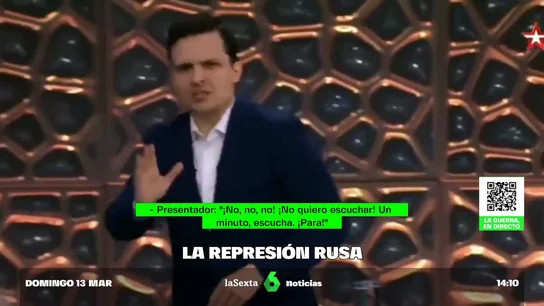Un presentador ruso corta un militar al asegurar que las tropas rusas "están muriendo" en Ucrania: "Están acabando con la escoria fascista"" Un presentador ruso corta un militar al asegurar que las tropas rusas "están muriendo" en Ucrania: "Están acabando con la escoria fascista""