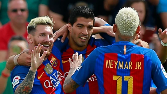 Suárez, Messi y Neymar, en el Barça Suárez, Messi y Neymar, en el Barça