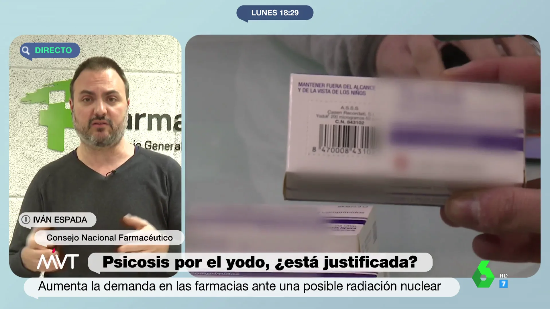 Los farmacéuticos advierten sobre la fiebre del yodo: "A día de hoy, el uso de estas pastillas no está justificado"