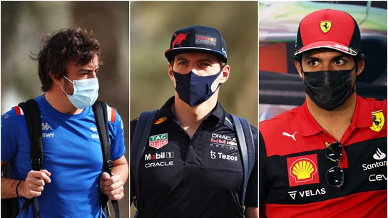 Fernando Alonso, Max Verstappen y Carlos Sainz Fernando Alonso, Max Verstappen y Carlos Sainz