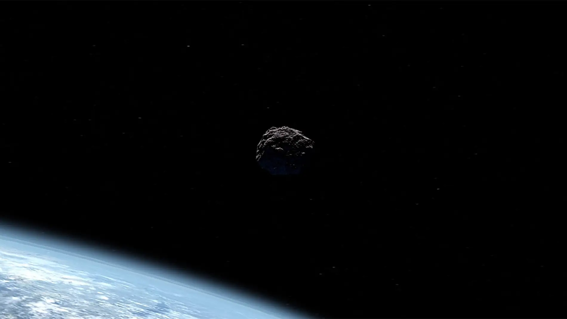 Ilustración de un objeto cercano a la Tierra, como el asteroide 2022 EB5