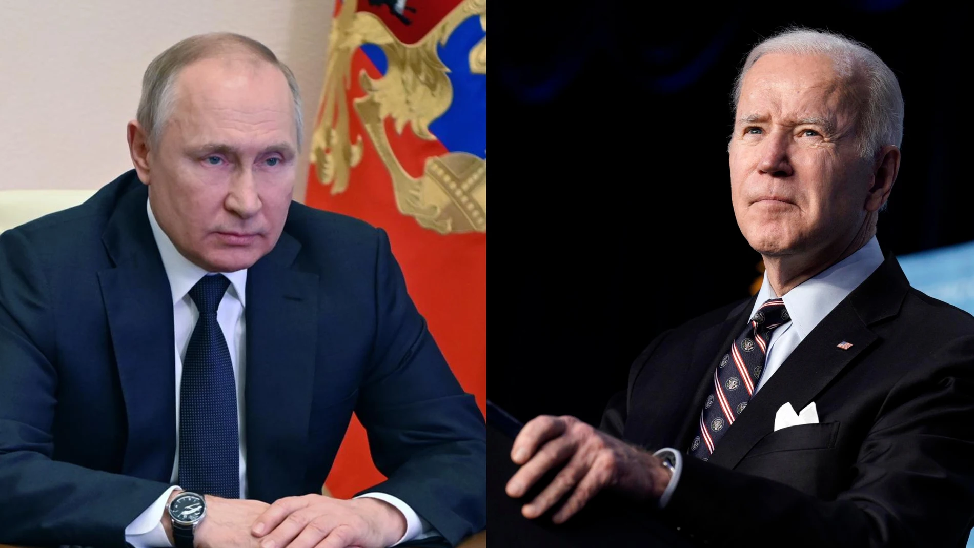 Vladímir Putin y Joe Biden, en sendas fotografías de archivo