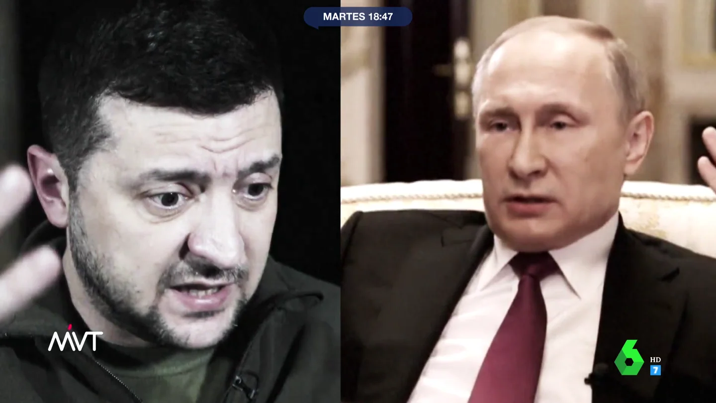 Imagen de archivo de Volodimir Zelenski y Vladimir Putin Imagen de archivo de Volodimir Zelenski y Vladimir Putin