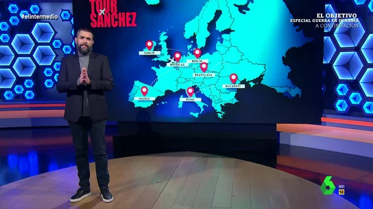 Dani Mateo repasa el 'Tour de Sánchez' por Europa para modificar el mercado energético: "Va a pillar un montón de puntos Travel" Dani Mateo repasa el 'Tour de Sánchez' por Europa para modificar el mercado energético: "Va a pillar un montón de puntos Travel"