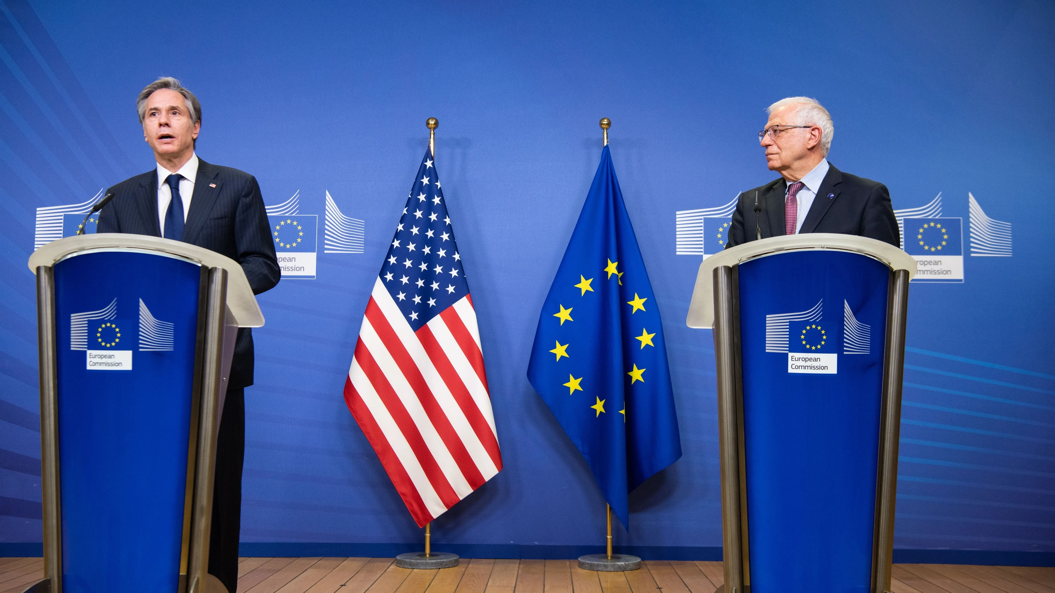 El secretario de Estado norteamericano, Antony Blinken, y el Alto Representante de Política Exterior de la UE, Josep Borrell