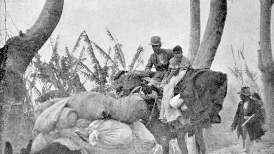 Huida en burro en La Desbandá Huida en burro en La Desbandá