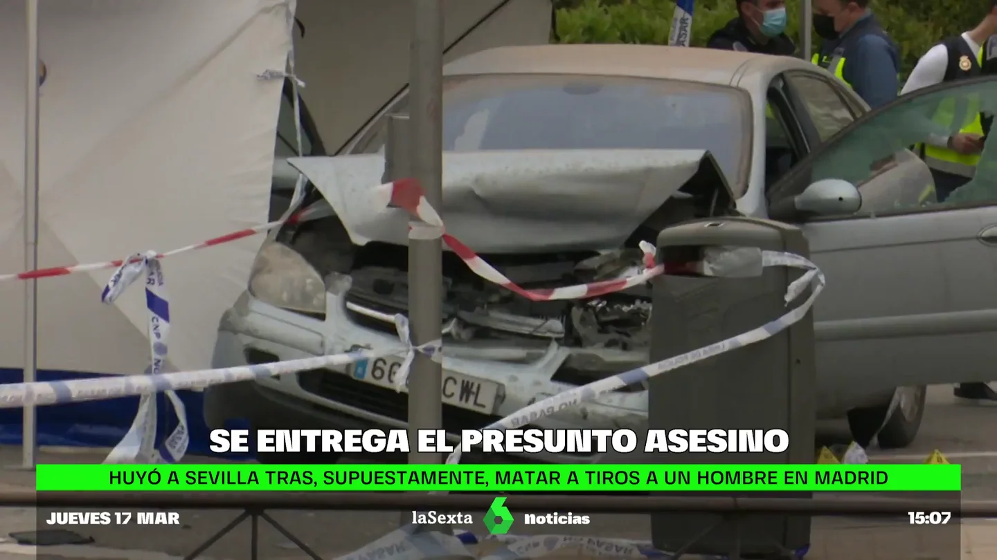 Se entrega el asesino que mató a tiros a un hombre, tras chocar su coche en San Blas, Madrid Se entrega el asesino que mató a tiros a un hombre, tras chocar su coche en San Blas, Madrid