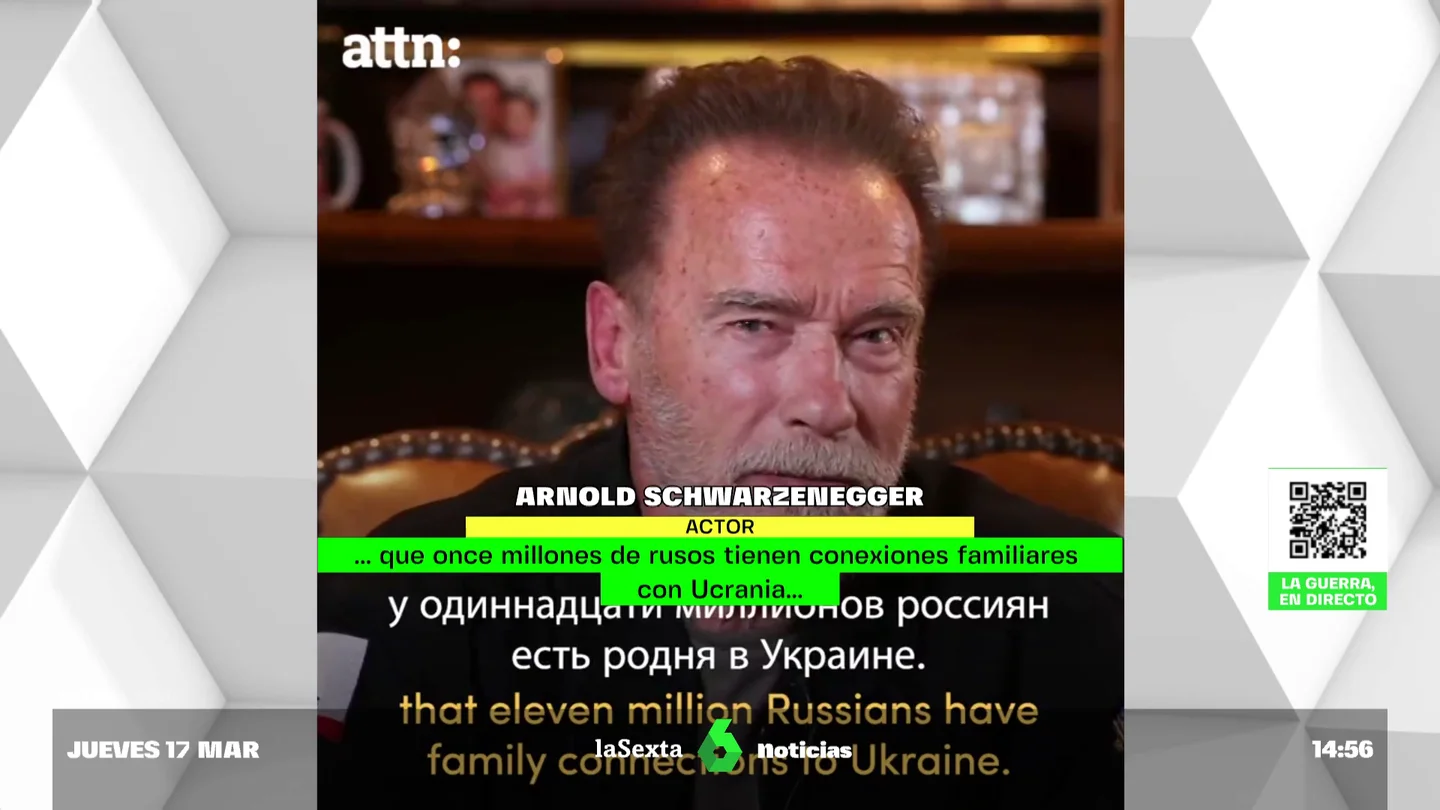 El contundente mensaje de Arnold Schwarzenegger para los soldados rusos en Ucrania "Contra vuestros hermanos"