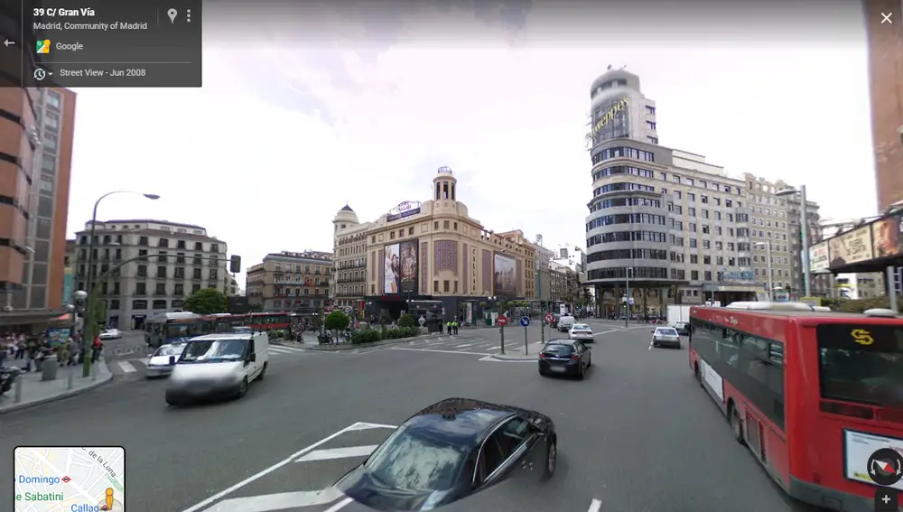 Calle Gran Vía, Madrid en el año 2008