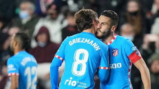 Celebración entre Griezmann y Koke Celebración entre Griezmann y Koke