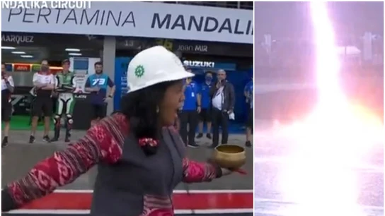 Ritual de la lluvia en Mandalika para que dejase de llover en MotoGP Ritual de la lluvia en Mandalika para que dejase de llover en MotoGP