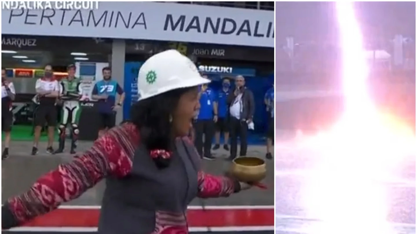 Ritual de la lluvia en Mandalika para que dejase de llover en MotoGP Ritual de la lluvia en Mandalika para que dejase de llover en MotoGP