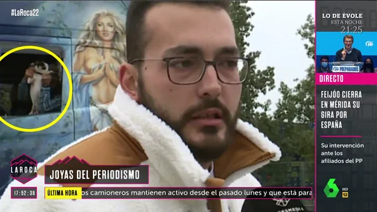 Un perro se cuela en un directo sobre el paro de transportistas Un perro se cuela en un directo sobre el paro de transportistas