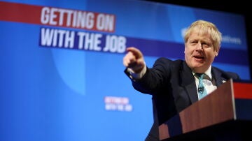 Boris Johnson, primer ministro de Reino Unido, durante una comparecencia