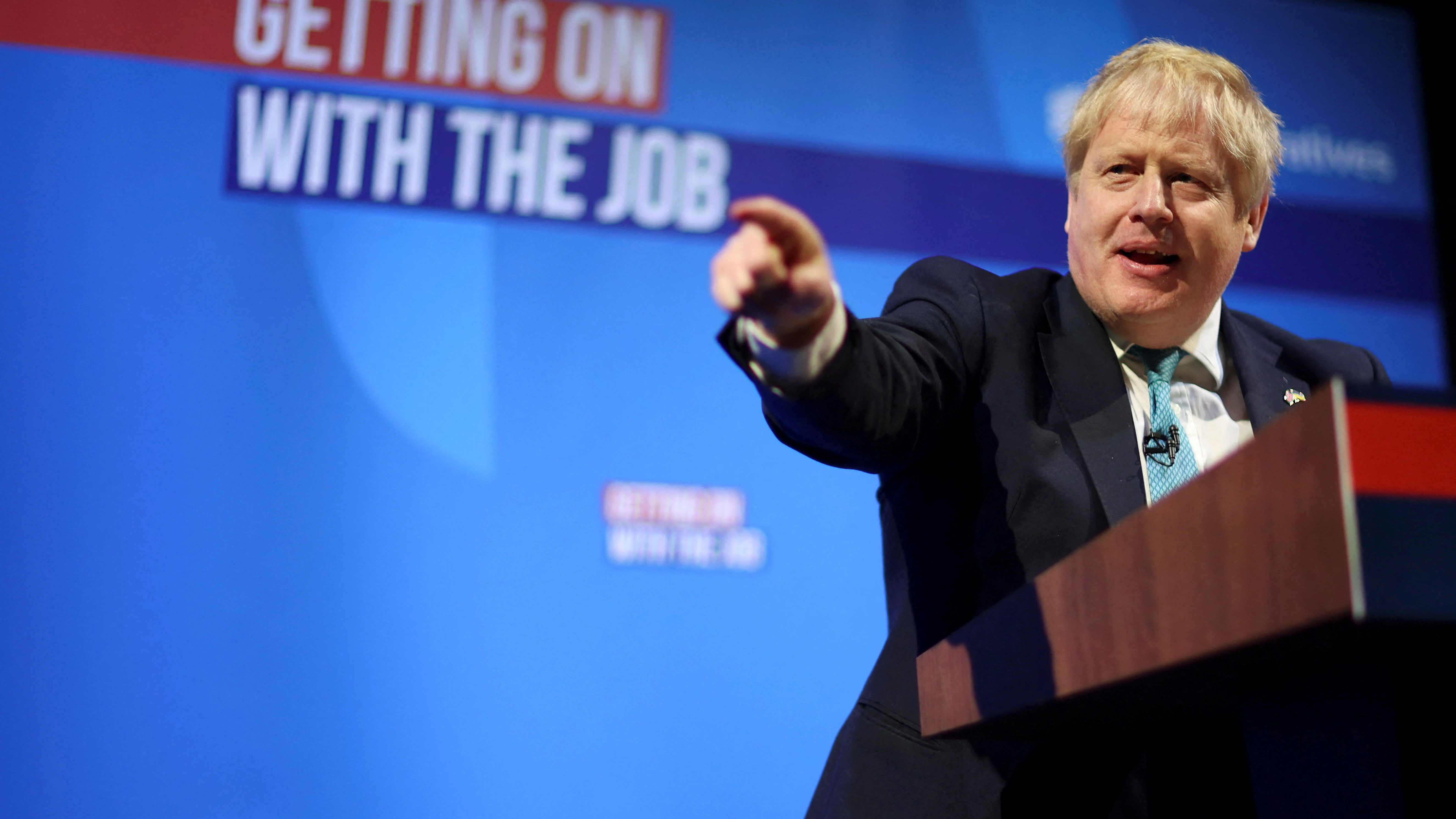 Boris Johnson, primer ministro de Reino Unido, durante una comparecencia