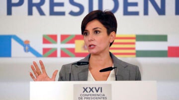 Isabel Rodríguez, durante la Conferencia de Presidentes