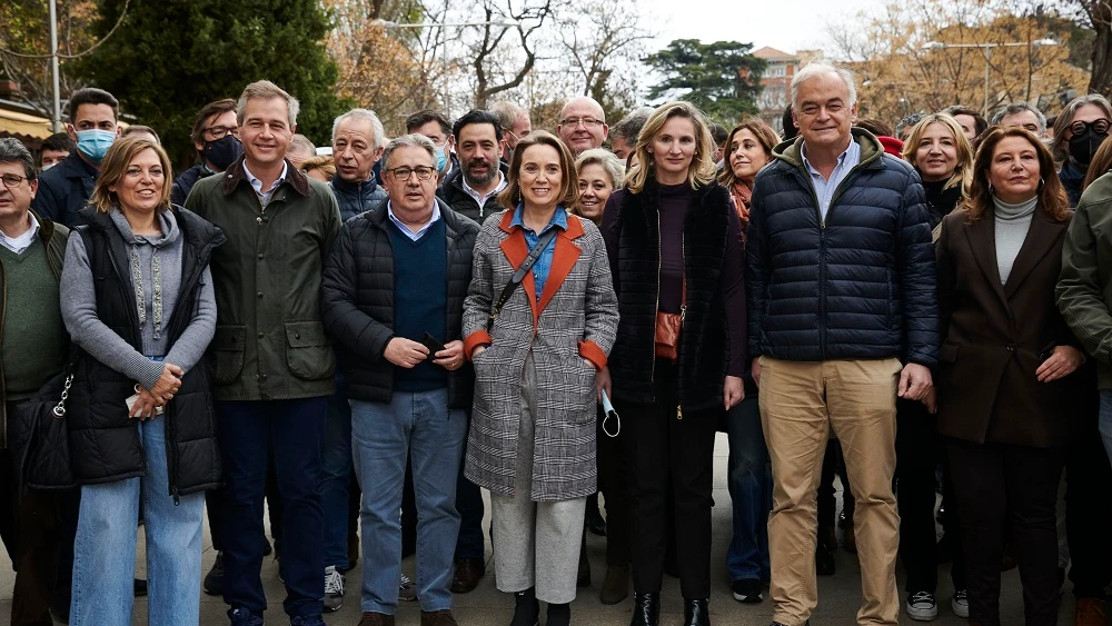 Miembros del PP en la protesta del mundo rural en Madrid