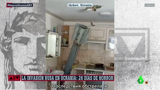 VÍDEO | Hallan un misil ruso sin explotar incrustado en el fregadero de una casa de Járkov VÍDEO | Hallan un misil ruso sin explotar incrustado en el fregadero de una casa de Járkov